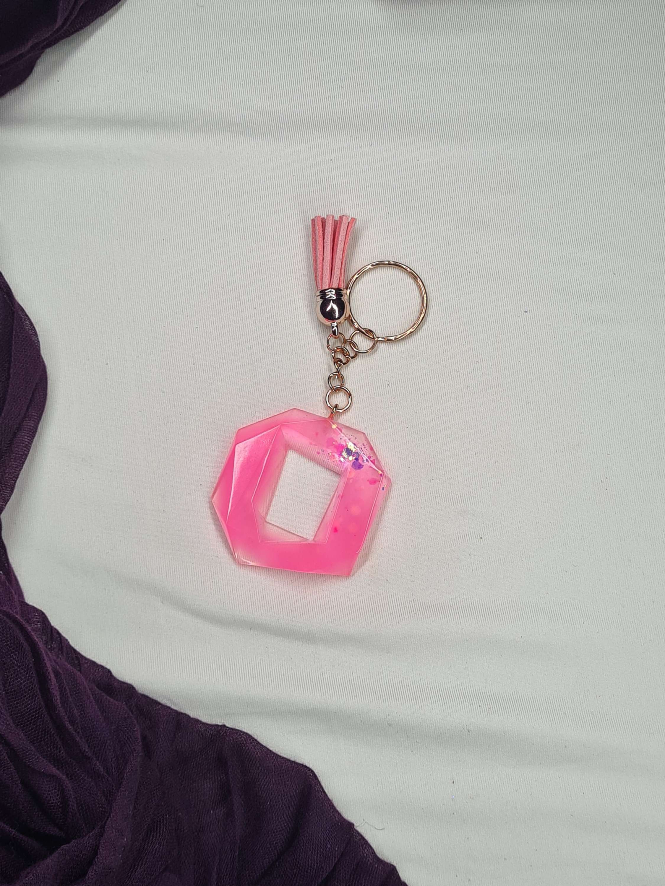 Porte-clés lettre O modèle "Diamant"