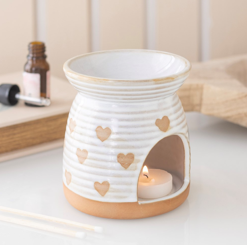 brûle parfum coeur beige