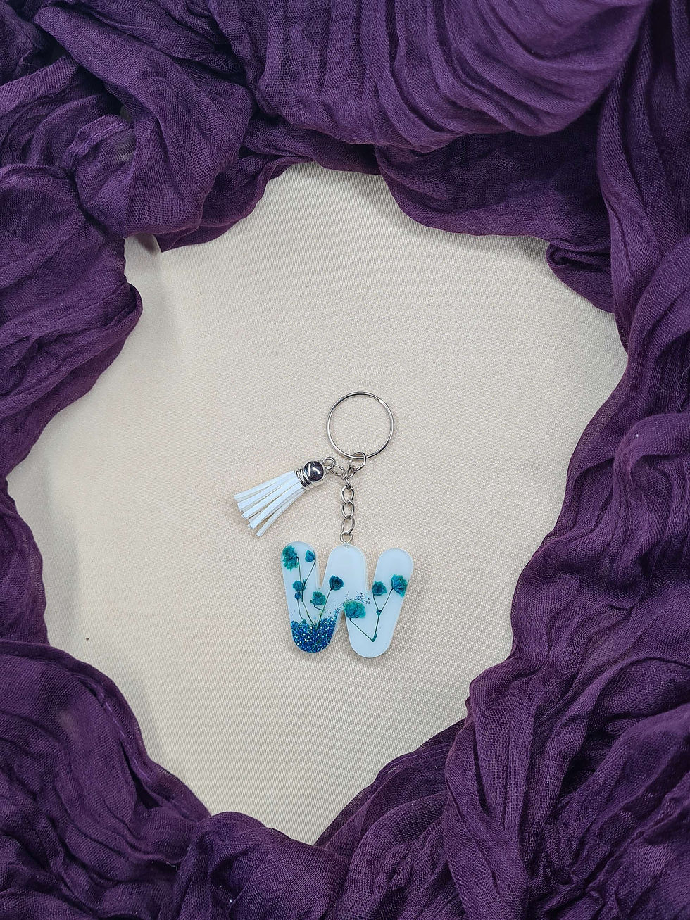 Porte clés lettre W modèle "Bulle"