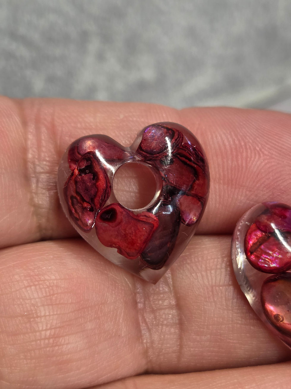 Miniature : Pampilles Ptit coeur coquille d'ormeau rose