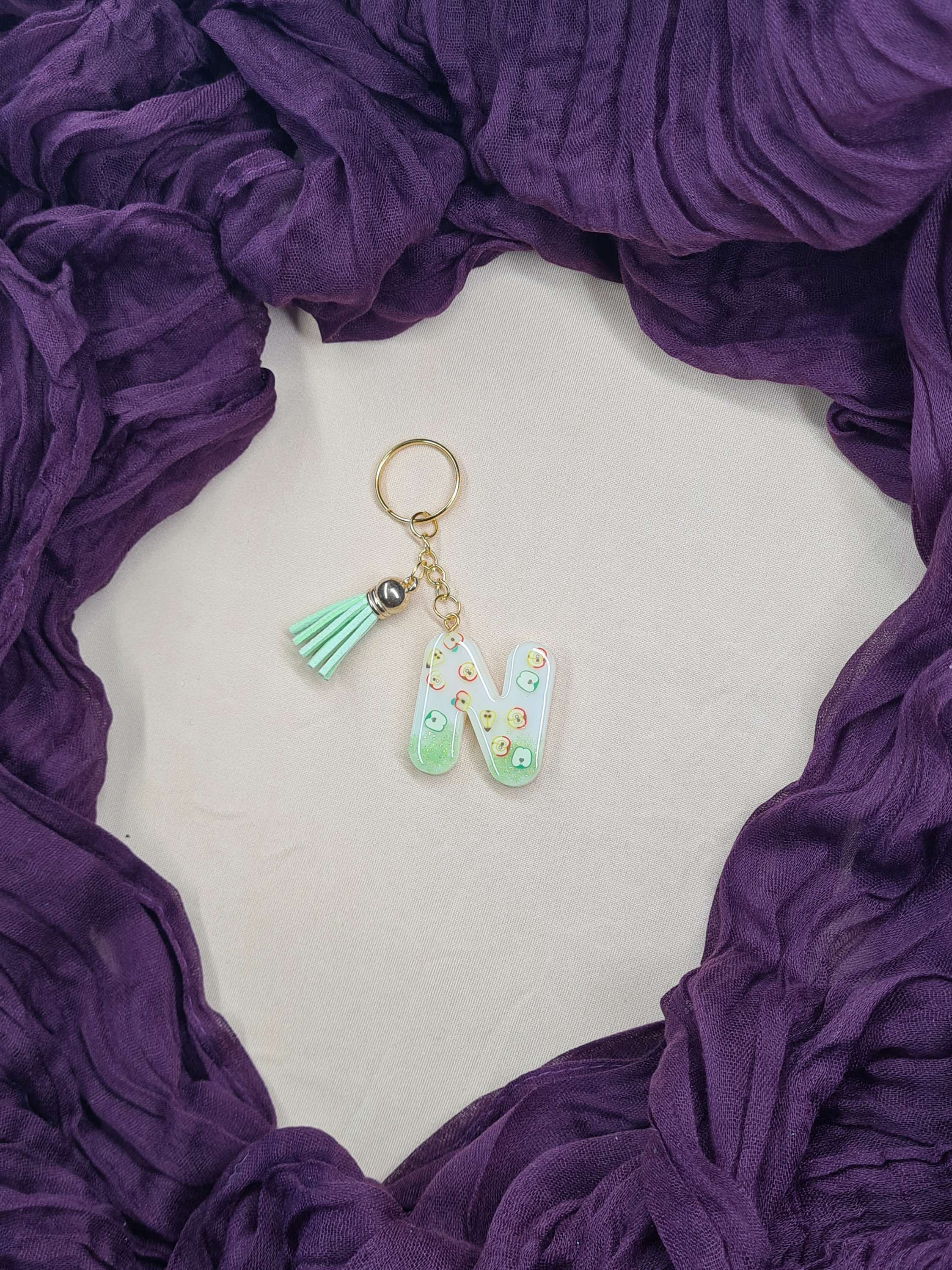 Porte clés lettre N modèle "Bulle"