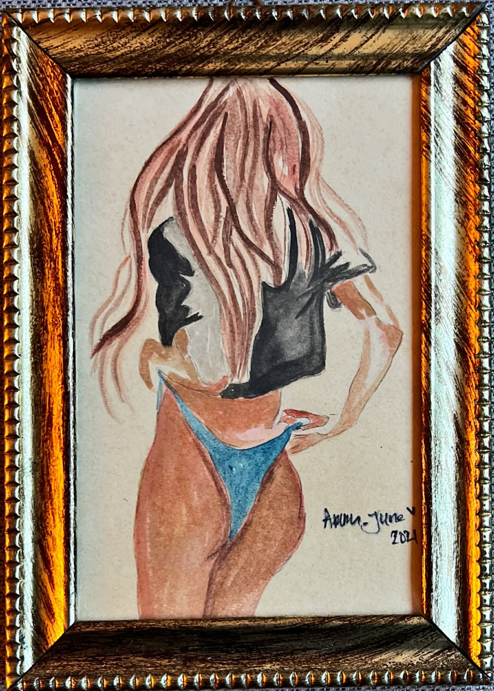 gouache AmmaP Water painting bikini summer vibe