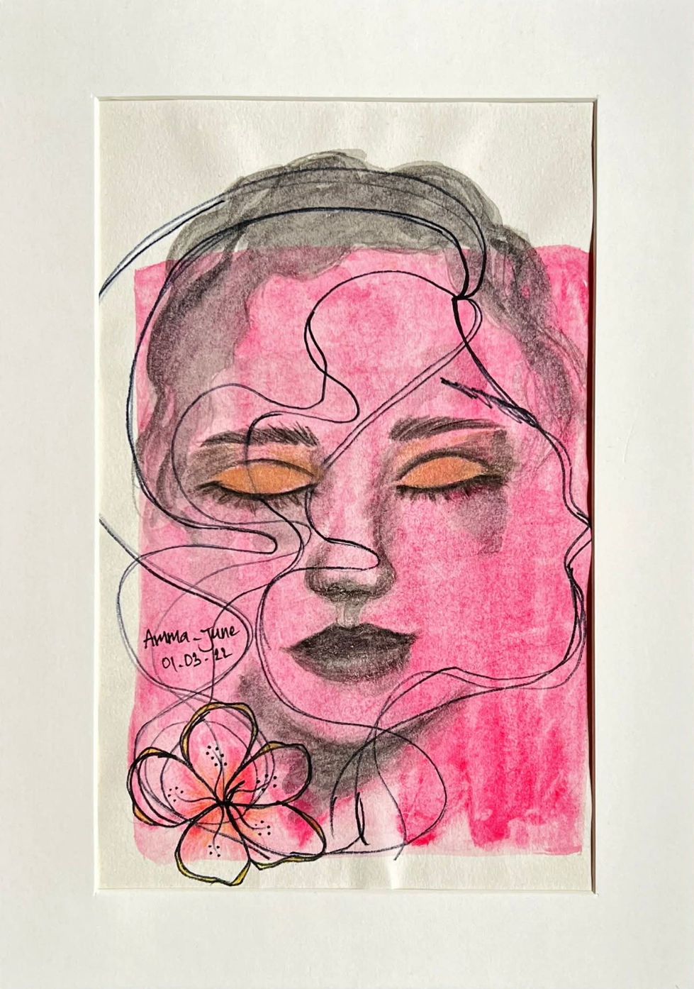 gouache AmmaP Water painting about women mind