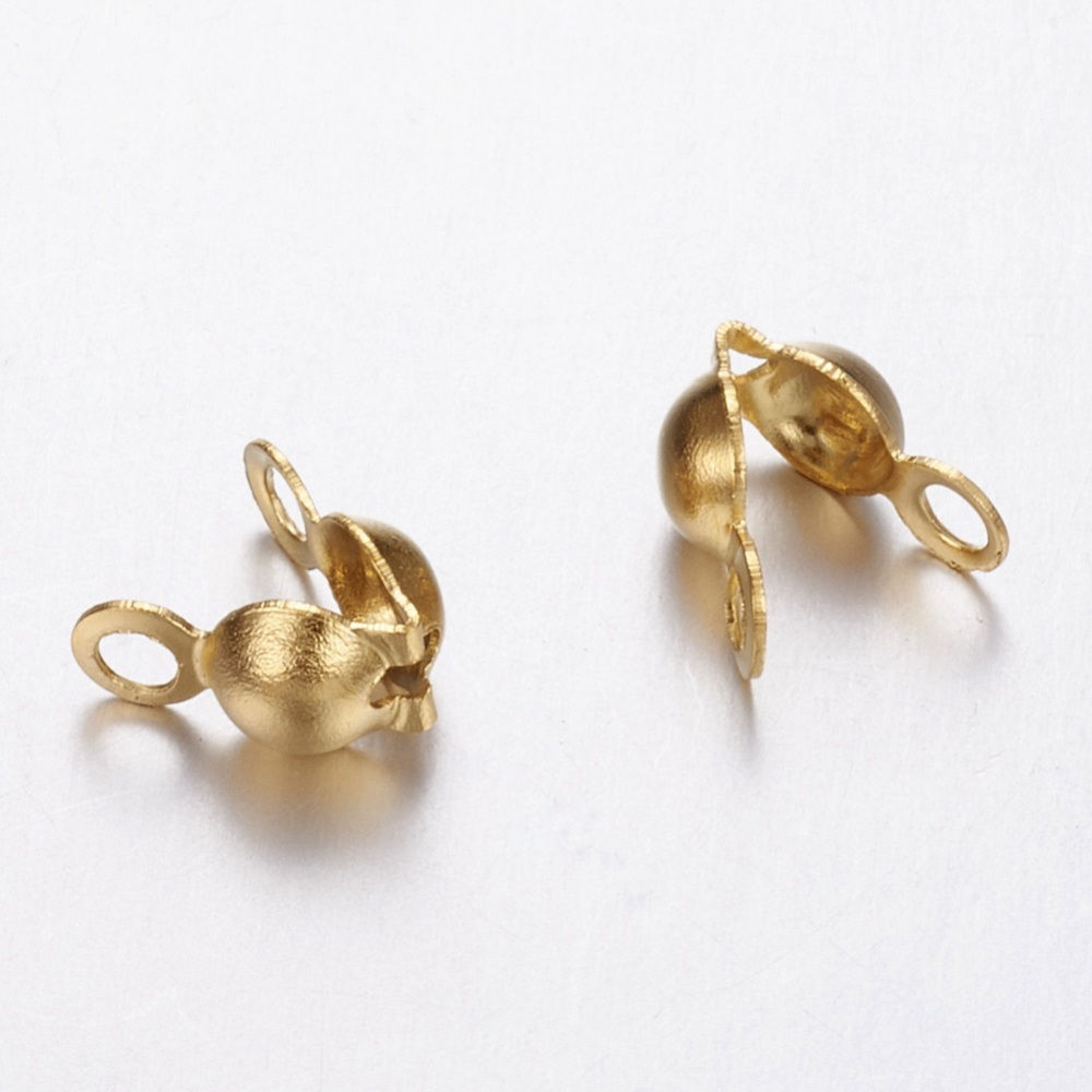 Stainless steel kalotjes goud 5x2,5mm (2 stuks)