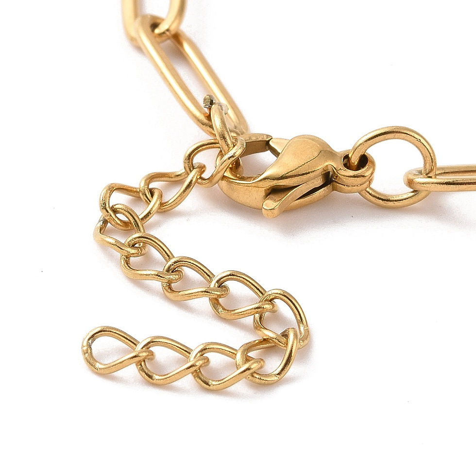Miniaturbild: Stainless steel paperclip armband goud 18cm