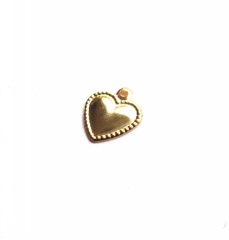 Thumbnail: Stainless steel hart bedel bewerkt goud 10x8mm