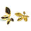Miniature : Stainless steel oorsteker leaf pearl goud 34x23mm (per paar)