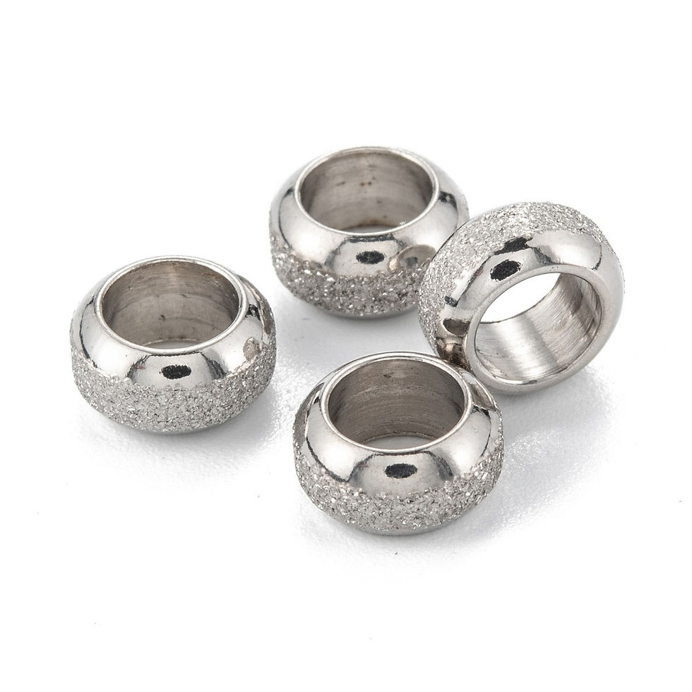 Thumbnail: Stainless steel rondell kraal zilver sparkle 8x4mm (2 stuks)