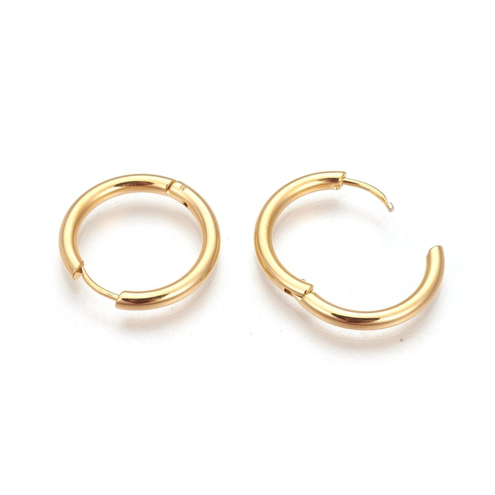 Stainless steel hoops 16mm goud (per paar)