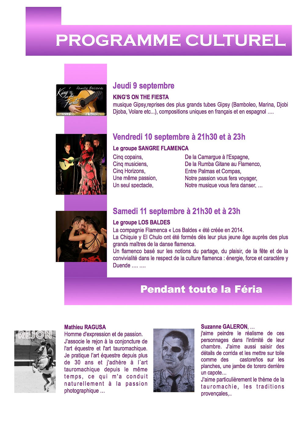programme culturel