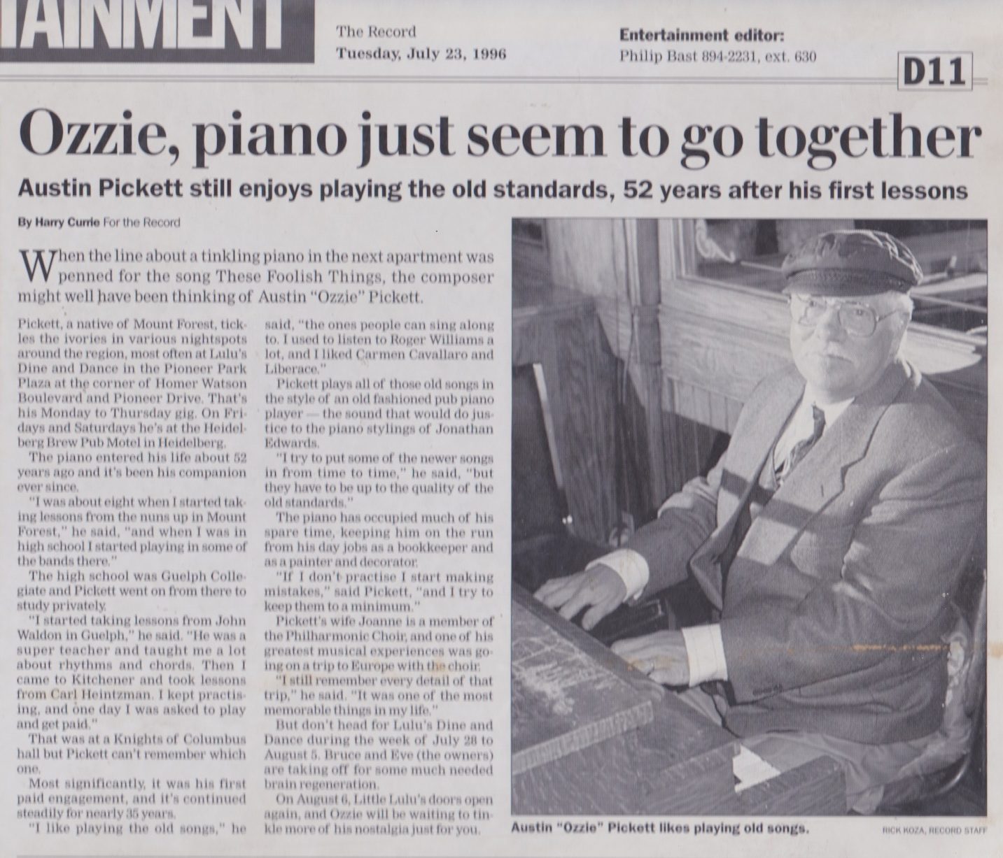 Honky Tonk Piano With Ozzie