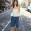Thumbnail: Blueberry Toile Puff Top