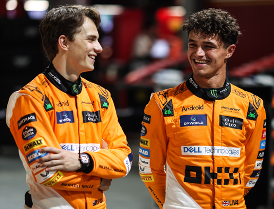 Nalevo Oscar Piastri a napravo Lando Norris