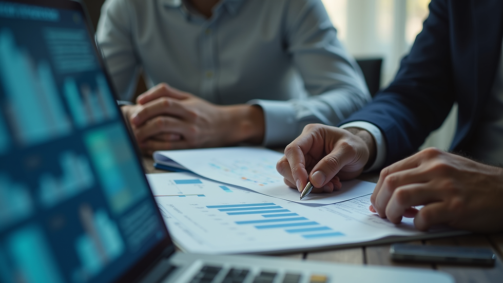 Close-up view of a consultant explaining data protection strategy to a business owner