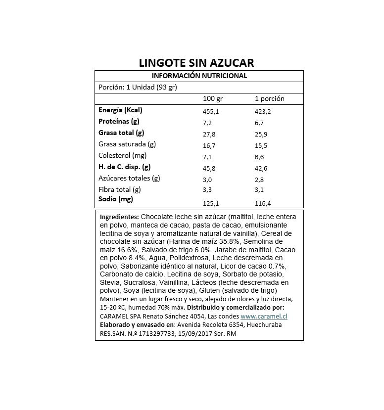 Miniatura: Lingote sin Azúcar crocante