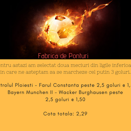 Biletul zilei din ligile inferioare 29 oct 2018