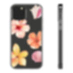 Clear Case –Vibrant Hibiscus & Shell Design, Gift for Beach Lovers, Summer Vibes