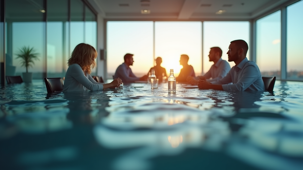 Vue en plongée d’une réunion d’équipe en entreprise locale