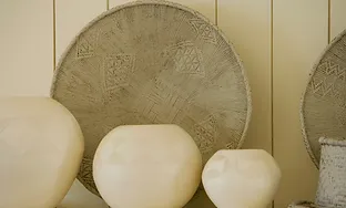 3 White Vases