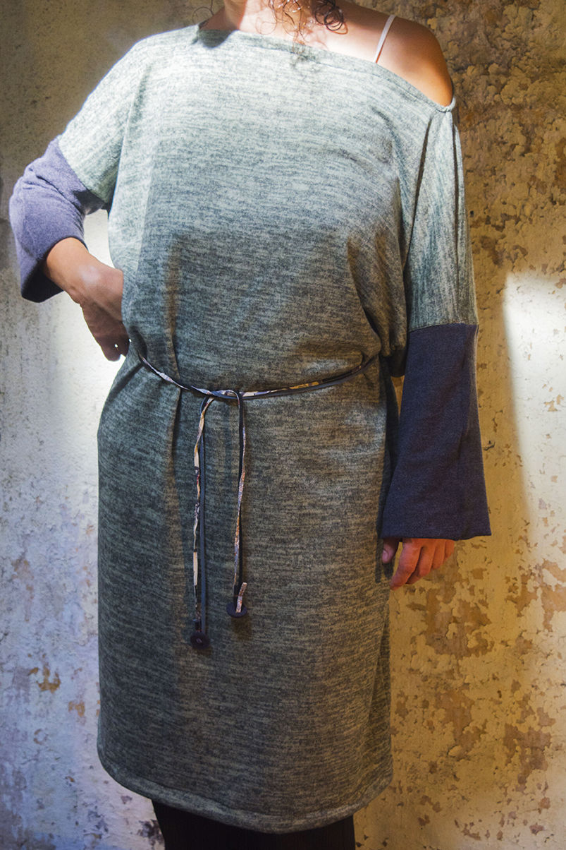 robe verte manches grises1