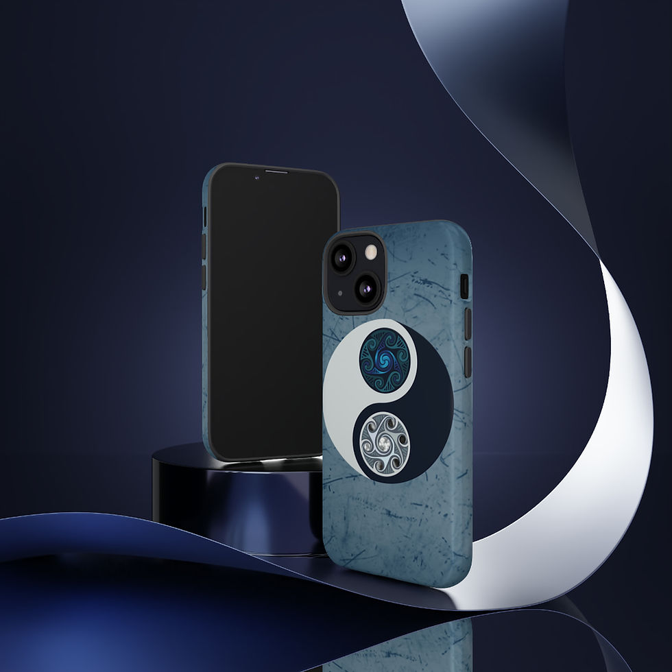 Thumbnail: Light Blue Yin Yang Tough Phone Case: Premium Protection for iPhone, Samsung...