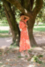 Robe longue orange à louer pour un mariage