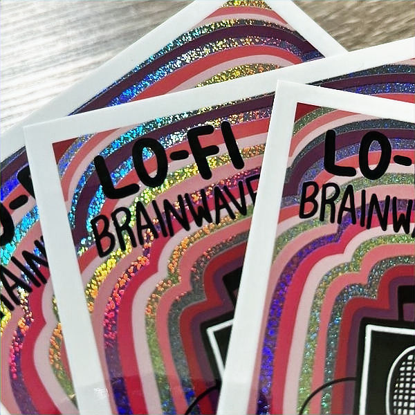 Thumbnail: Lo-Fi Brainwaves – Glitter Vinyl Sticker