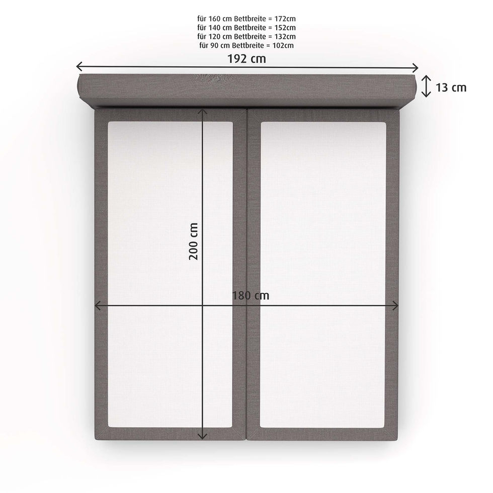Harson Vegas Boxspringbett motorisch verstellbar masse von oben