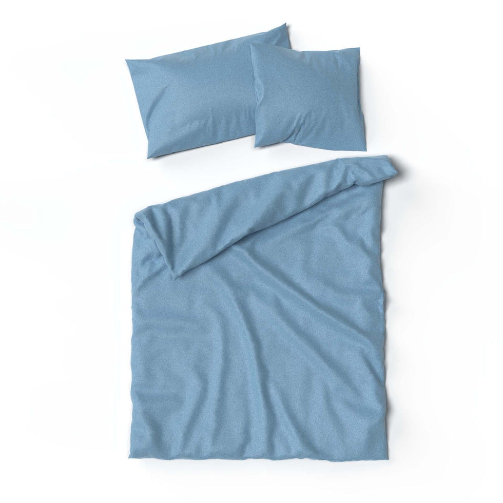 Bettwaesche Flanell uni Blau 2