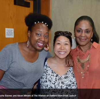 Image of actresses Keysha Baines and Alison Minami at The Women on Retford Drive book launch party