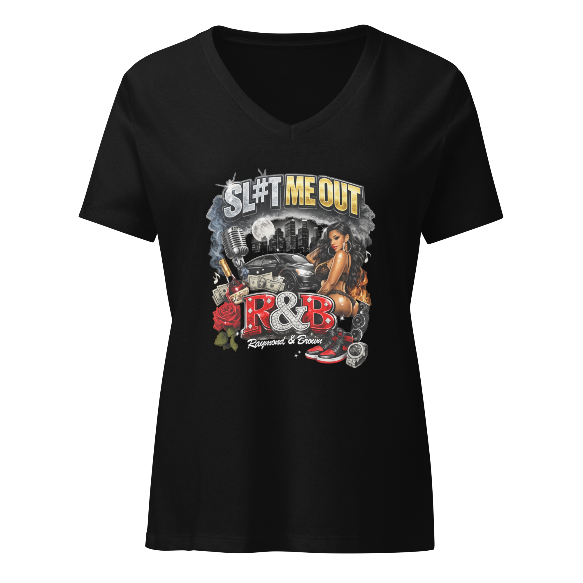 SL#T ME OUT Women’s relaxed v-neck t-shirt