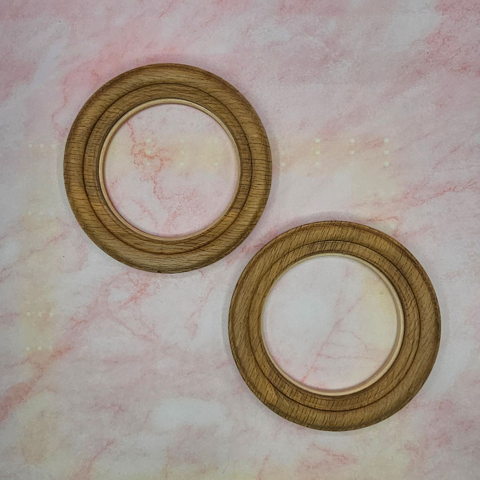 Thumbnail: Custom Order x2 Oak Round Frame with 5" Hoop