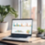 “Laptop displaying cognitive test results in a bright, minimalist home office. Ideal setting for remote ADHD evaluations in Naperville.