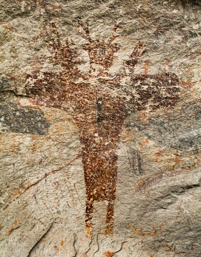 Photograph of a human-like figure in a cave in Seminole Canyon State Park,  Texas, travel, photo
