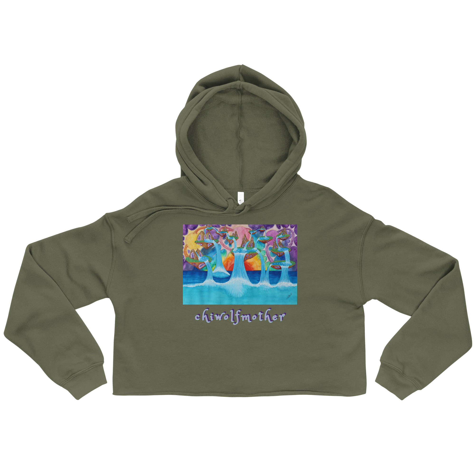 Waterfall Buddhalands with Amethyst Caves - Crop Hoodie