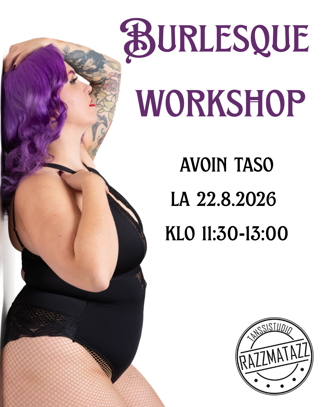 Burlesque workshop avoin taso