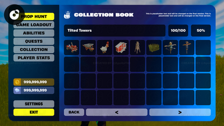 Collection Book UI Menu