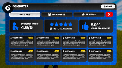 Reviews UI Menu