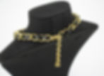 Thumbnail: Chanel Vintage 95P Rhinestone Gold-plated Black Shiny Leather Chain CC Choker