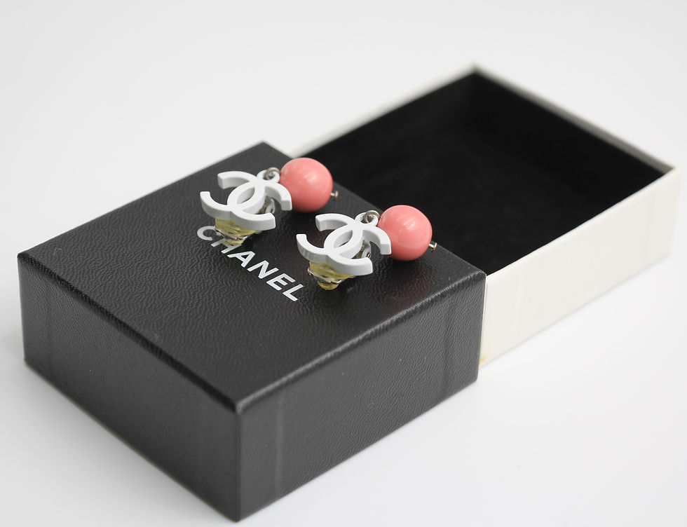 Thumbnail: Chanel Vintage 04C Resin CC Pink Ball Pendant Clip-on Earrings