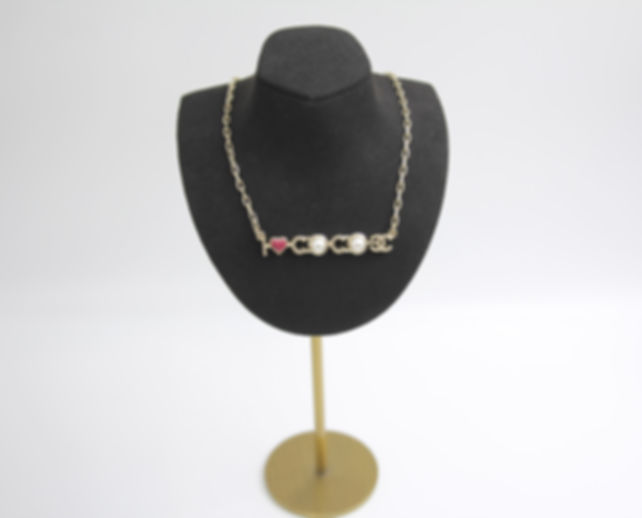 Chanel A17P Imitation Pearl Metal I♥️coco Necklace