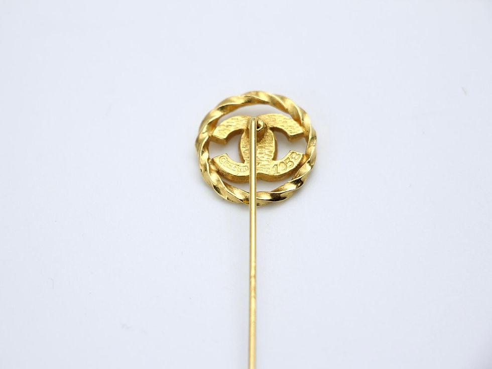 Thumbnail: Chanel Vintage 90s Rhinestone Rounded Floral CC Branch Brooch 