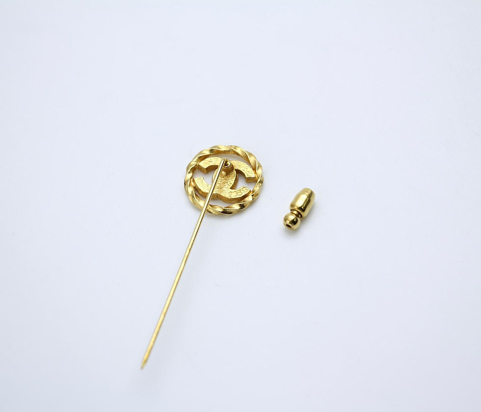 Thumbnail: Chanel Vintage 90s Rhinestone Rounded Floral CC Branch Brooch 