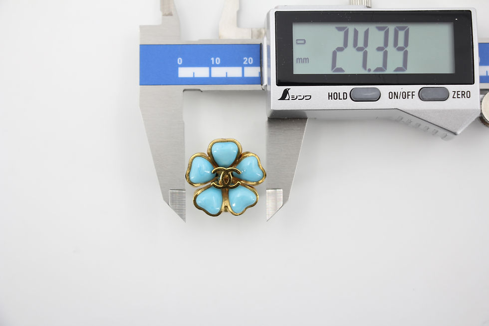 Thumbnail: Chanel Vintage 97P Gripoix Blue Camellia Clip-on Earrings