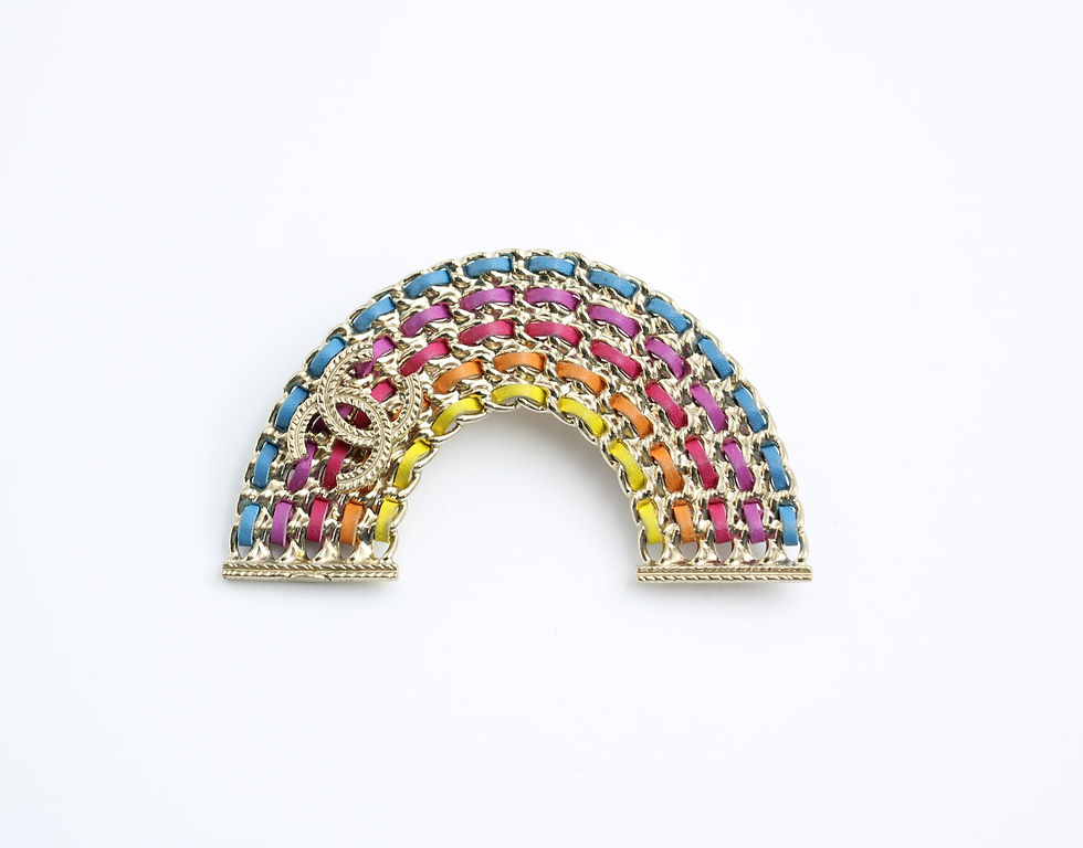 Thumbnail: Chanel B18P Leather Rainbow Chain Brooch