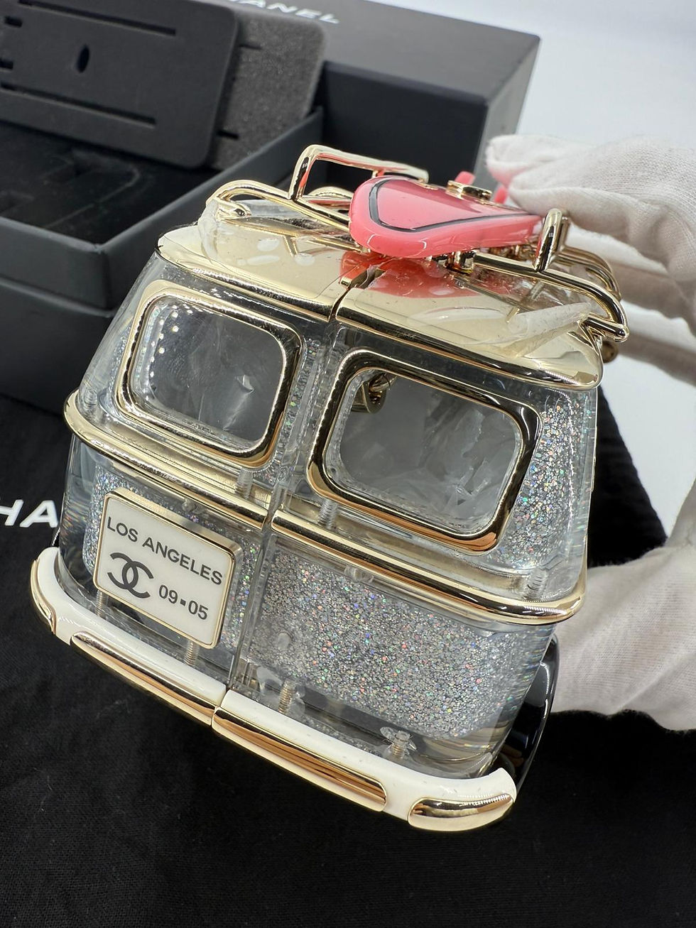 Thumbnail: Chanel 2024 Glitter Lucite, Multicolor Rhinestone & Enamel Hollywood Mini Van