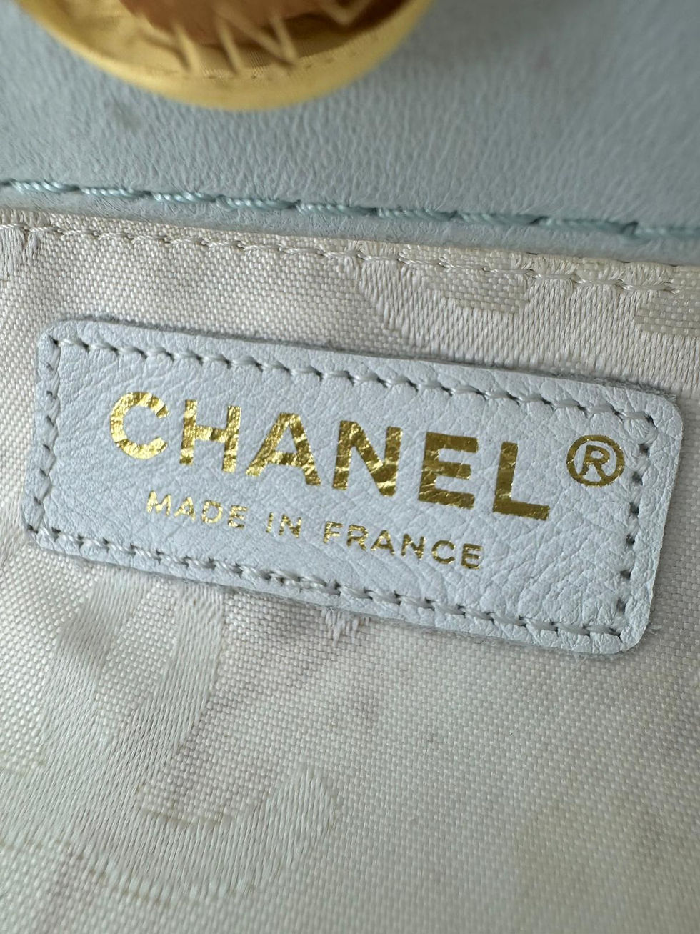 Thumbnail: Chanel 2004 Lambskin Light Blue Quilted Chain Top Handle CC Handbag with GHW