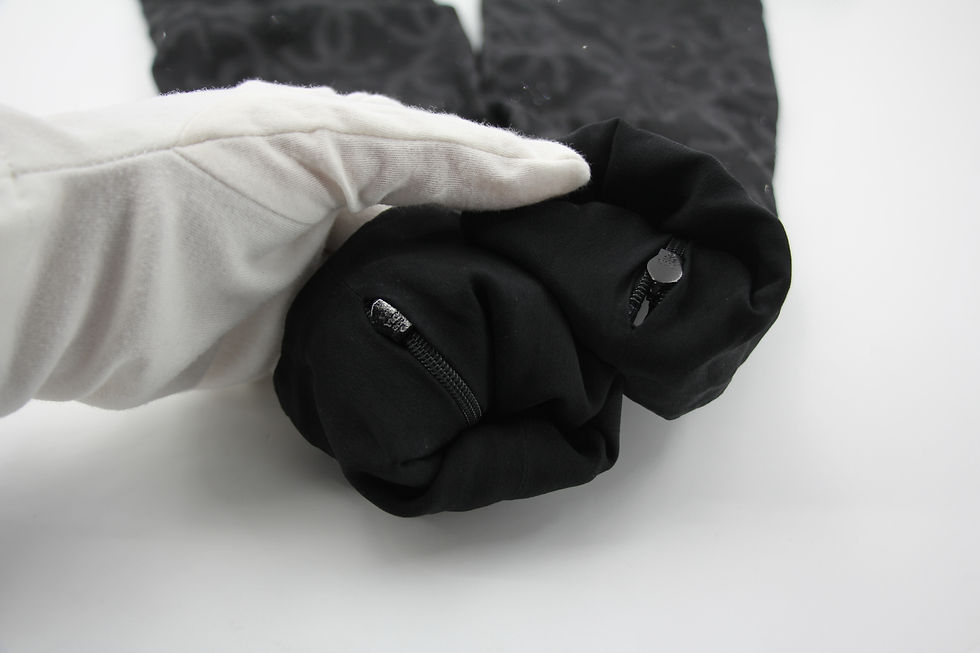 Thumbnail: Chanel 2023 Silk Jacquard Embellished Glove Black Dress Size 34
