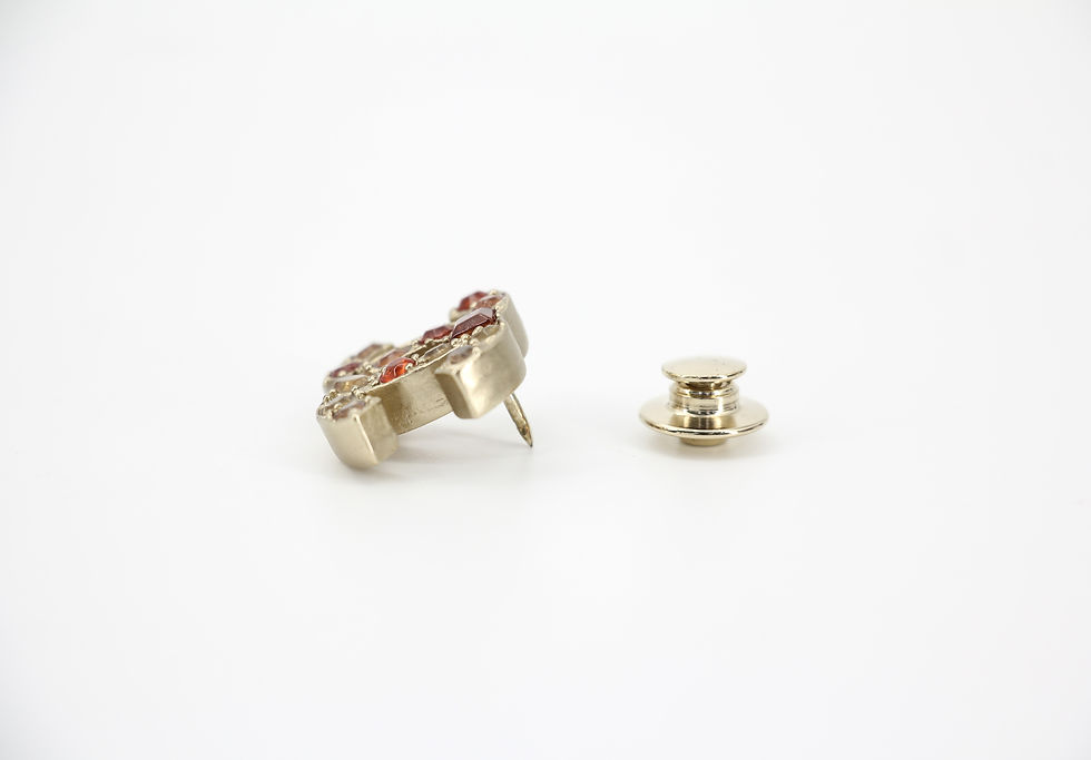 Thumbnail: Chanel Vintage 07A Gripoix Red Orange & Yellow Pebble Brooch