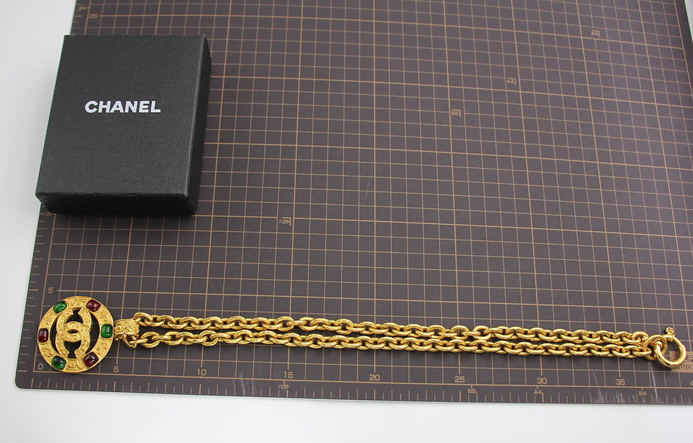 Thumbnail: Chanel Vintage 94A Grapevine Gold Plated Medal Long Necklace 